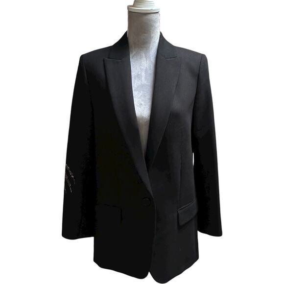 ZADIG & VOLTAIRE Studded Black Panther Jacket Rhinestone Blazer - Picture 3 of 9